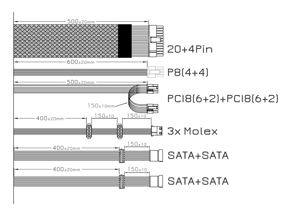 POWERTECH τροφοδοτικό για PC PT-1103, 80Plus Bronze, 500W ATX, 140mm Fan - Image 5