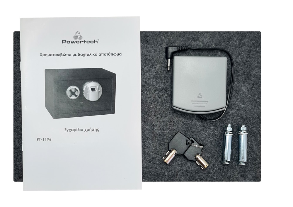 POWERTECH χρηματοκιβώτιο PT-1196 με δακτυλικό αποτύπωμα, 31x20x20cm, 8kg - Image 5