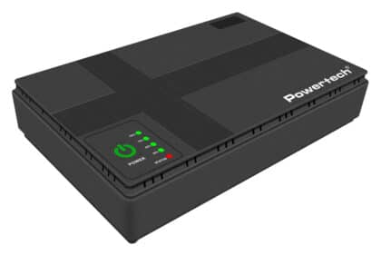 POWERTECH Mini DC UPS PT-1435, 36W, 10400mAh, 3x DC, USB/LAN/POE, μαύρο