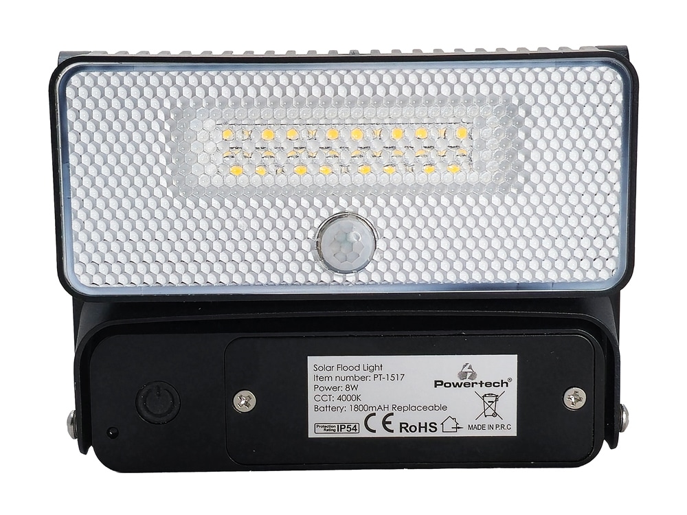 POWERTECH LED ηλιακό φωτιστικό PT-1517 με αισθητήρα κίνησης, 8W, 1800mAh, μαύρο - Image 3