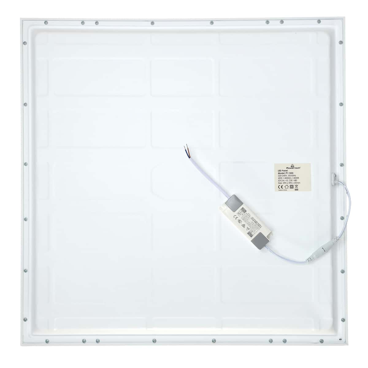 POWERTECH LED panel ψευδοροφής PT-1533, 40W, 59.5x59.5cm, τετράγωνο, 4000K, 4000lm, λευκό - Image 3