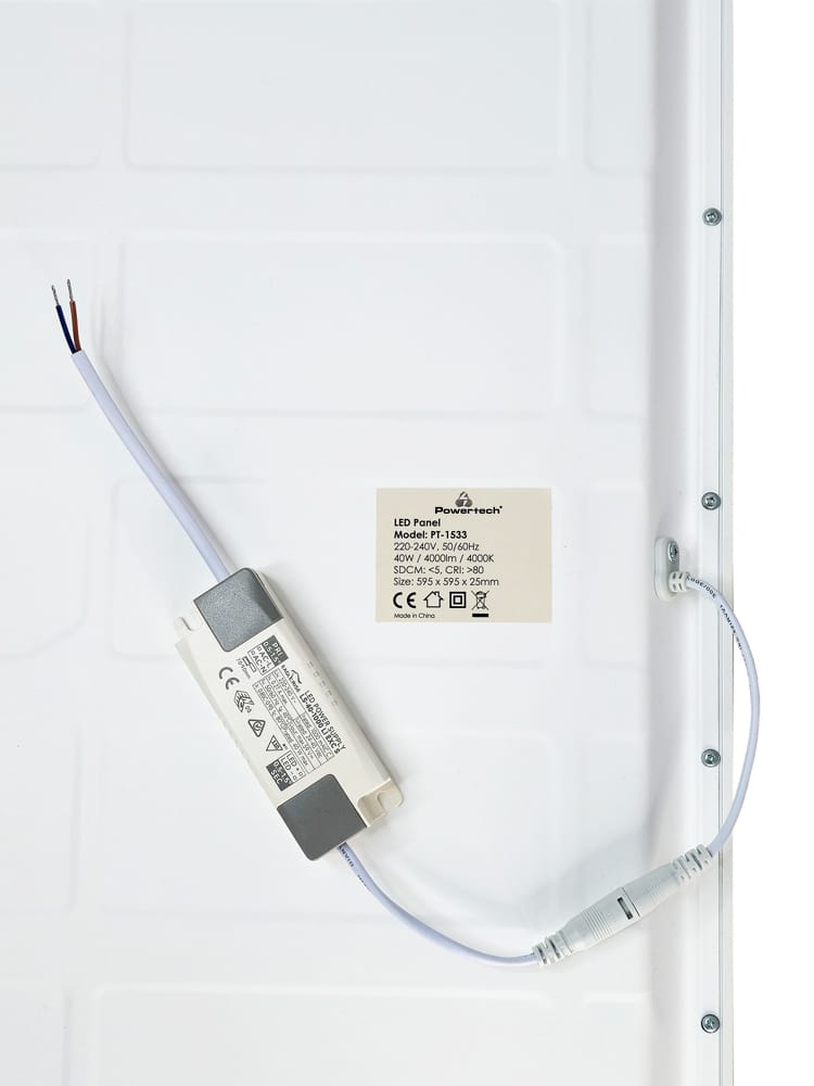 POWERTECH LED panel ψευδοροφής PT-1533, 40W, 59.5x59.5cm, τετράγωνο, 4000K, 4000lm, λευκό - Image 4