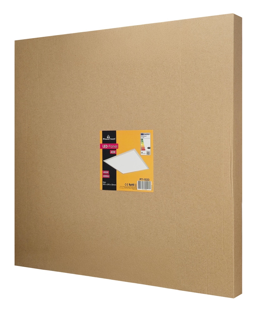 POWERTECH LED panel ψευδοροφής PT-1533, 40W, 59.5x59.5cm, τετράγωνο, 4000K, 4000lm, λευκό - Image 6