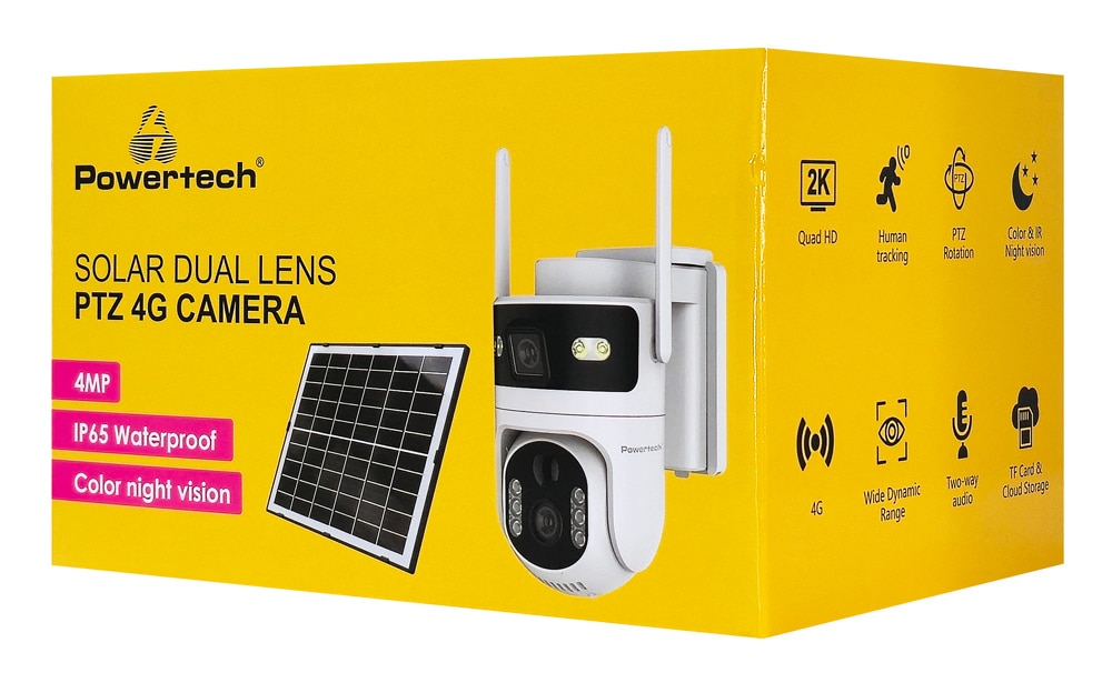 POWERTECH smart ηλιακή κάμερα PT-1547, dual lens, 4MP, 4G, PTZ, SD, IP65 - Image 4