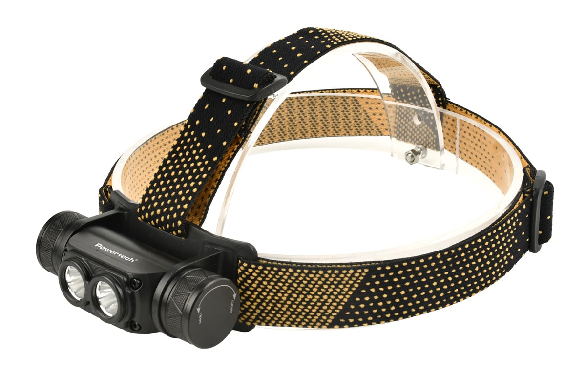 POWERTECH LED φακός κεφαλής PT-1549, επαναφορτιζόμενος, 1000lm, IP44, μαύρος - Image 2