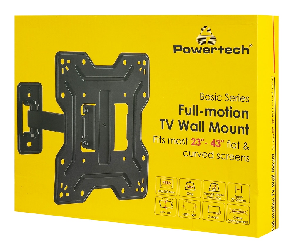 POWERTECH επιτοίχια βάση τηλεόρασης PT-1555, 23-43", έως 30kg, full motion - Image 7