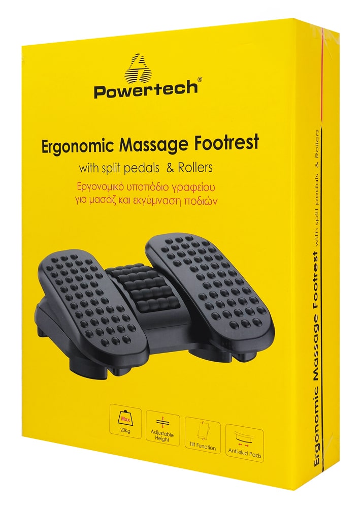 POWERTECH υποπόδιο γραφείου PT-1567 με πεντάλ εκγύμνασης ποδιών, μαύρο - Image 8