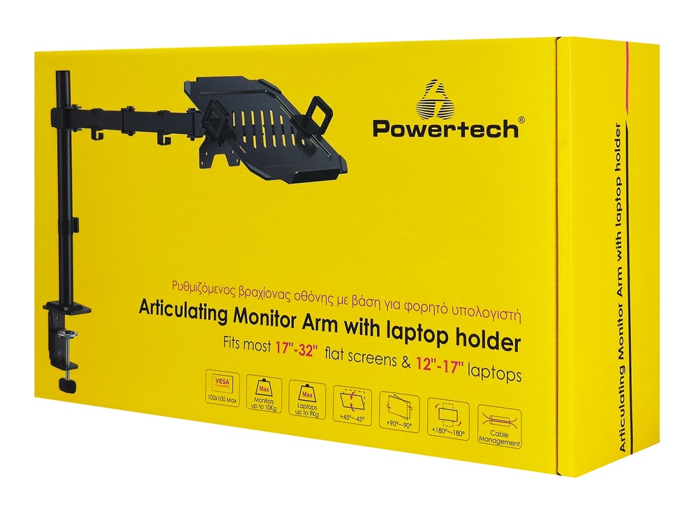 POWERTECH βάση γραφείου οθόνης ή laptop PT-1570, 17-32", έως 10kg - Image 6