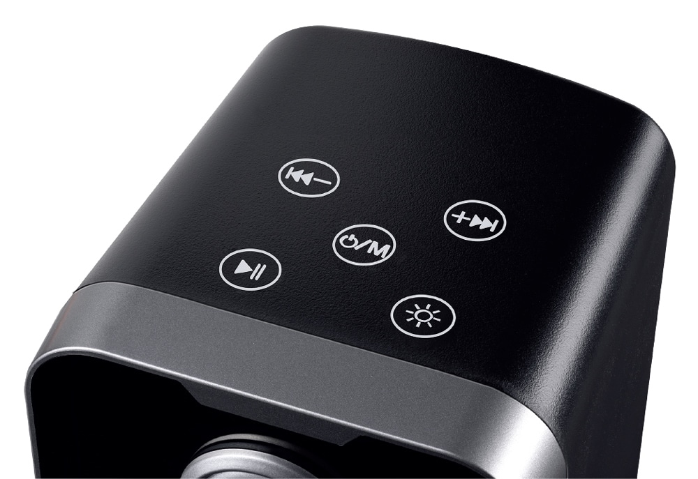 POWERTECH ηχεία PT-1575 με RGB φωτισμό, 2x 5W, Bluetooth & USB/USB-C, μαύρα - Image 2