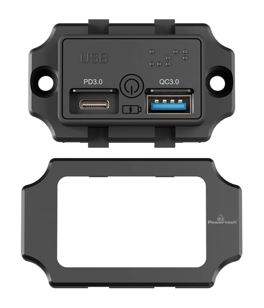 POWERTECH πρίζα USB για σκάφη & οχήματα PTL-009, USB & USB-C, 36W - Image 3