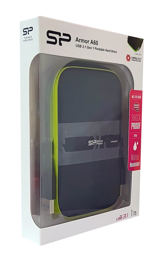 SILICON POWER εξωτερικός HDD Armor A60, 1TB, USB 3.2, πράσινος - Image 4