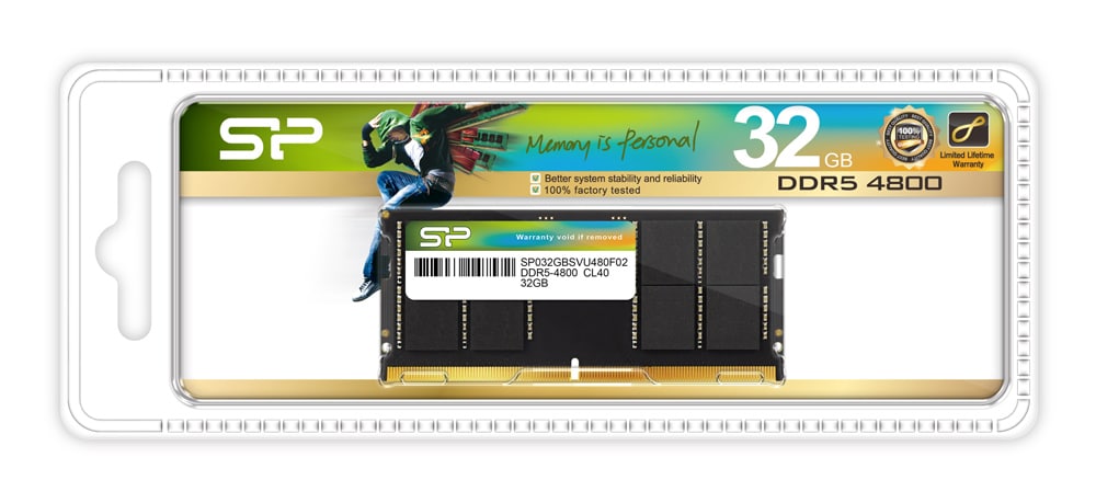 SILICON POWER μνήμη DDR5 SODIMM SP032GBSVU480F02, 32GB, 4800MHz, CL40 - Image 2