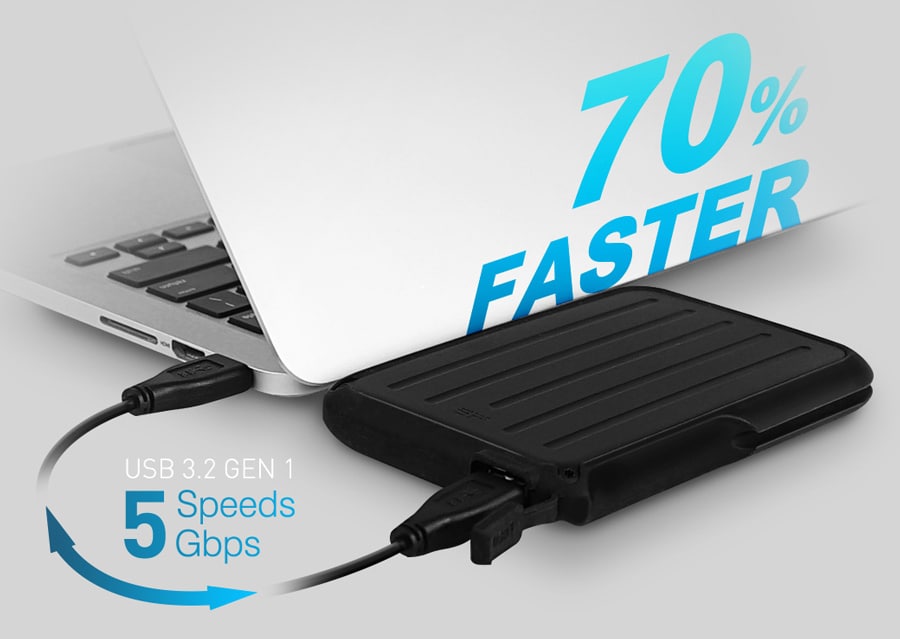 SILICON POWER εξωτερικός HDD Armor A66, 4TB, USB 3.2, μπλε - Image 2