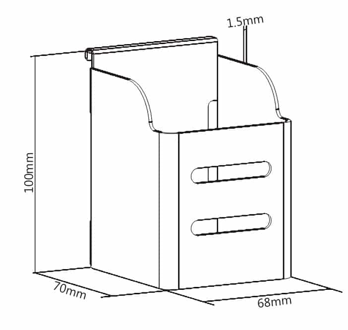 BRATECK μολυβοθήκη SW03-9 για χρήση με το πάνελ SW series, 68x70x100mm - Image 5