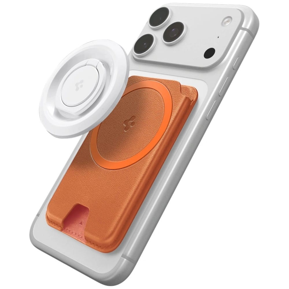 Μαγνητικό πορτοφόλι Spigen Valentinus MagFit+ MagSafe πορτοκαλί - Image 7