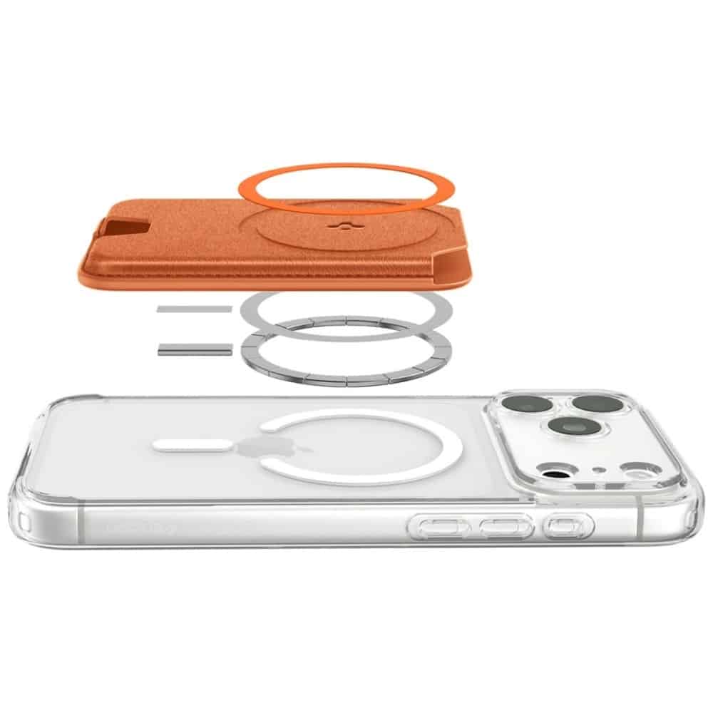 Μαγνητικό πορτοφόλι Spigen Valentinus MagFit+ MagSafe πορτοκαλί - Image 8