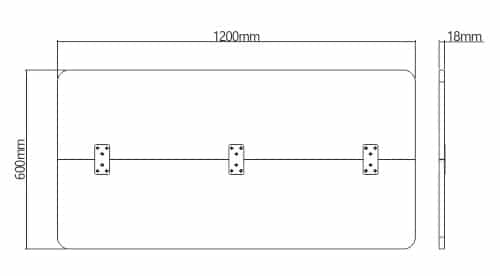 BRATECK επιφάνεια γραφείου TP12060R-2P, 120x60x1.8cm, μπεζ ξύλινη - Image 5