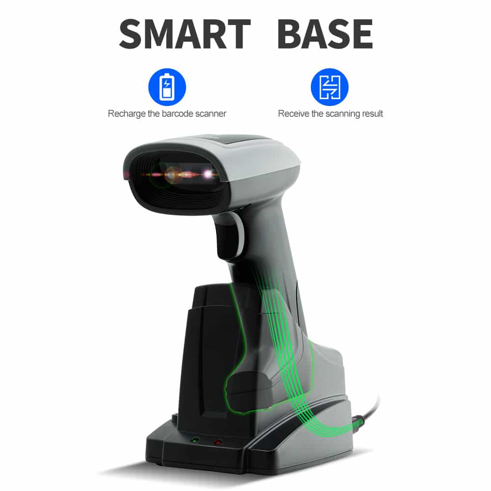 GTCODESTAR barcode scanner X-1901B με βάση, 1D & 2D, ενσύρματο & ασύρματο, Bluetooth, 2000mAh, μαύρο - Image 6