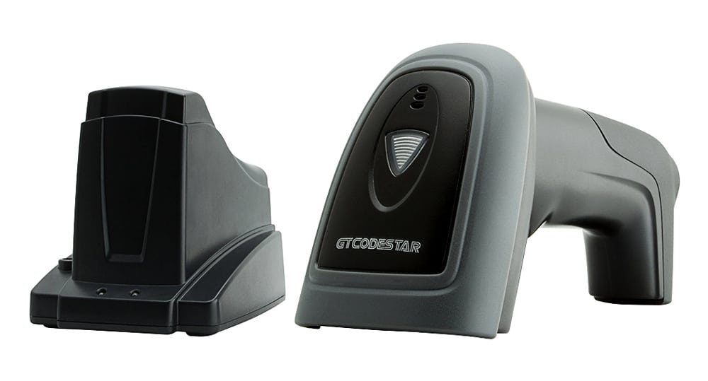 GTCODESTAR barcode scanner X-1901B με βάση, 1D & 2D, ενσύρματο & ασύρματο, Bluetooth, 2000mAh, μαύρο - Image 2