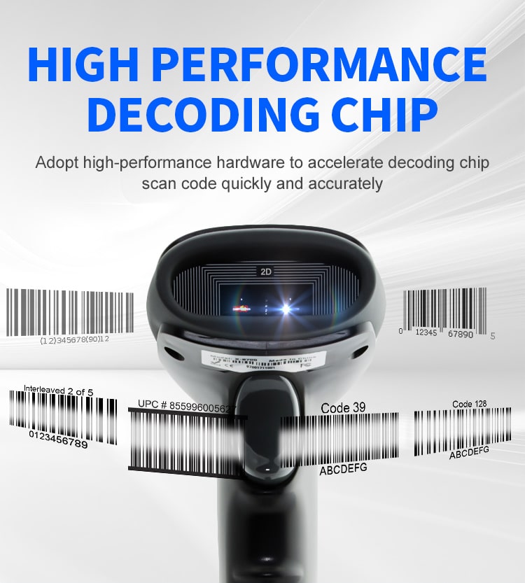 GTCODESTAR barcode scanner X-9701B, 1D & 2D, ενσύρματο & ασύρματο, Bluetooth, 2000mAh, μαύρο - Image 3