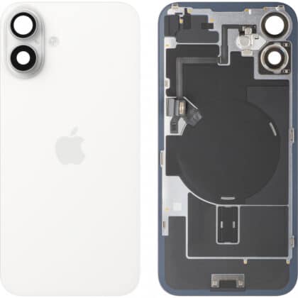 Κάλυμμα μπαταρίας / πίσω γυαλί για Apple iPhone 16 Plus, λευκό, τραβηγμένο (βαθμού Α)
