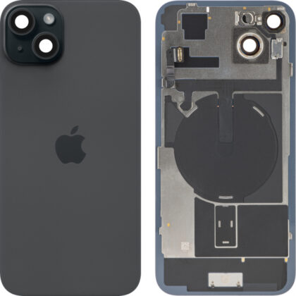 Κάλυμμα μπαταρίας / πίσω γυαλί για Apple iPhone 15 Plus, μαύρο, τραβηγμένο (βαθμού Α)