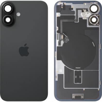 Κάλυμμα μπαταρίας / πίσω γυαλί για Apple iPhone 16 Plus, μαύρο, τραβηγμένο (βαθμού Α)