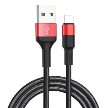 Καλώδιο USB-A σε USB-C Hoco X26 Xpress, 18W, 2A, 1m, Κόκκινο Μαύρο