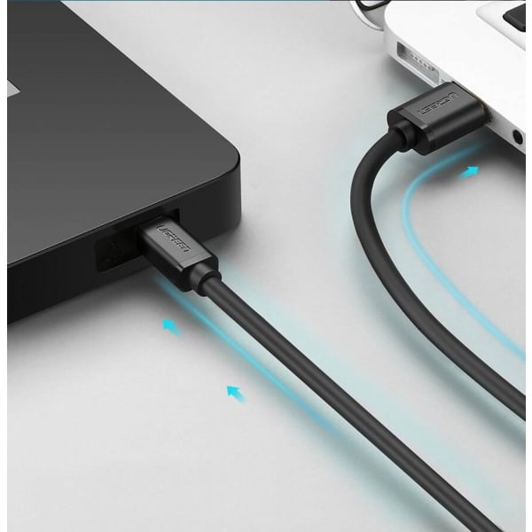 Καλώδιο USB-A σε miniUSB UGREEN US132, 12W, 2.4A, 1m, Μαύρο - Image 2
