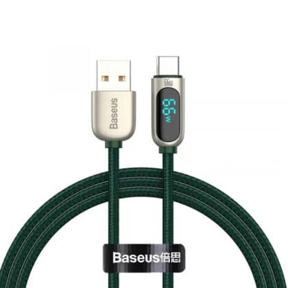 Καλώδιο USB-A σε USB-C Baseus Display, 66W, 6A, 1m, Πράσινο CASX020006