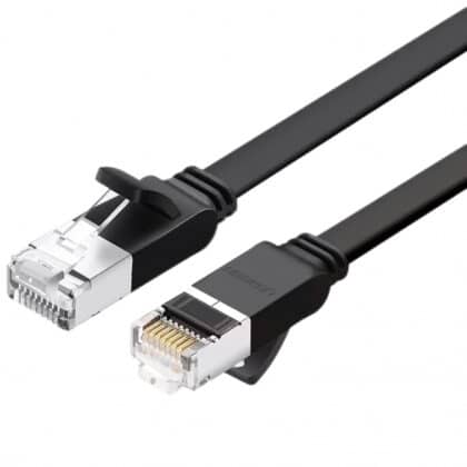 Καλώδιο δικτύου UGREEN NW101 επίπεδο, UTP, Cat6, 2m, μαύρο