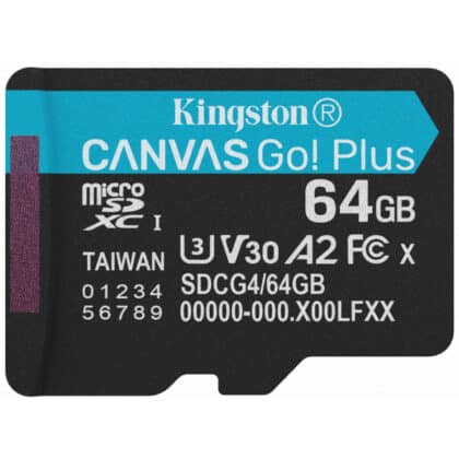 Κάρτα μνήμης microSDXC Kingston Canvas Go Plus Android A2, 64Gb, Κλάση 10 / UHS-1 U3 SDCG4/64GBSP
