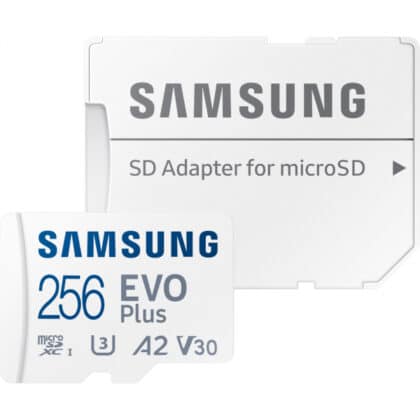 Κάρτα μνήμης microSDXC Samsung Evo Plus με προσαρμογέα, 256Gb, Κλάση 10 / UHS-1 U3 MB-MC256SA/EU