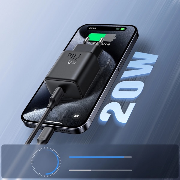 Φορτιστής τοίχου Joyroom JR-TCF20, 20W, 3A, 1 x USB-C, Μαύρο - Image 4