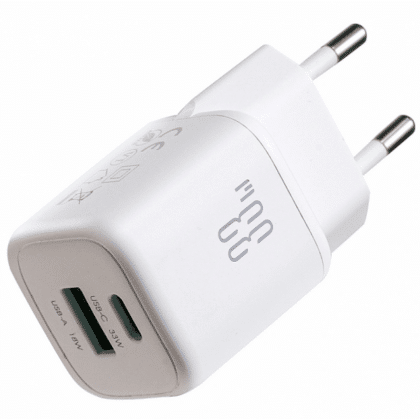 Φορτιστής τοίχου Joyroom JR-TG7, 33W, 3A, 1 x USB-A - 1 x USB-C, Λευκό