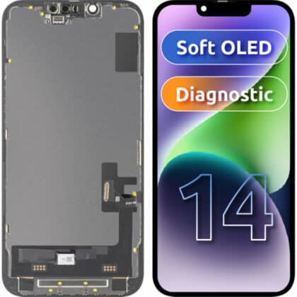 Μονάδα οθόνης LCD MP για Apple iPhone 14, Έκδοση διαγνωστικού ελέγχου Soft OLED FHD, Aftermarket, Μαύρο