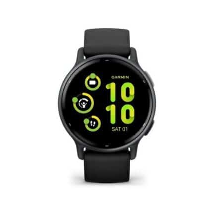 Έξυπνο ρολόι Garmin Vivoactive 5 μαύρο με οθόνη AMOLED και λουράκι σιλικόνης