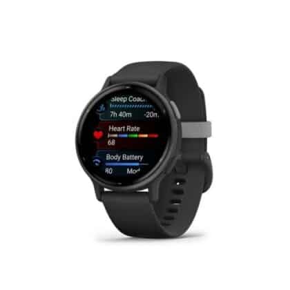 Έξυπνο ρολόι Garmin Vivoactive 5 μαύρο με οθόνη AMOLED και λουράκι σιλικόνης