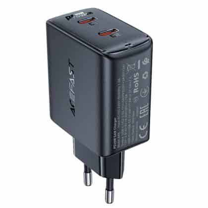 Fast charger GaN 35W PD 2x USB C Acefast A49 - Μαύρο