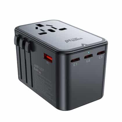 Acefast Z1 GaN 75W PD travel charger adapter 3x USB-C 2x USB-A - Μαύρο