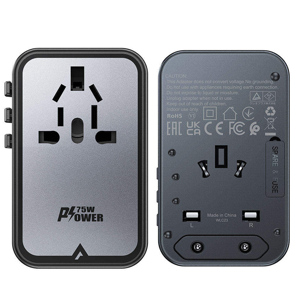 Acefast Z1 GaN 75W PD travel charger adapter 3x USB-C 2x USB-A - Μαύρο - Image 5