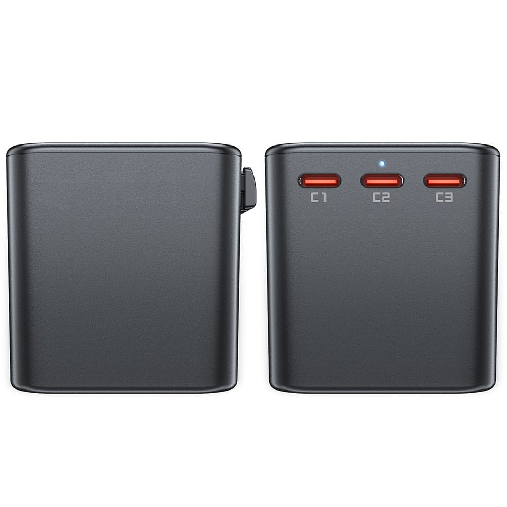 Acefast Z1 GaN 75W PD travel charger adapter 3x USB-C 2x USB-A - Μαύρο - Image 6