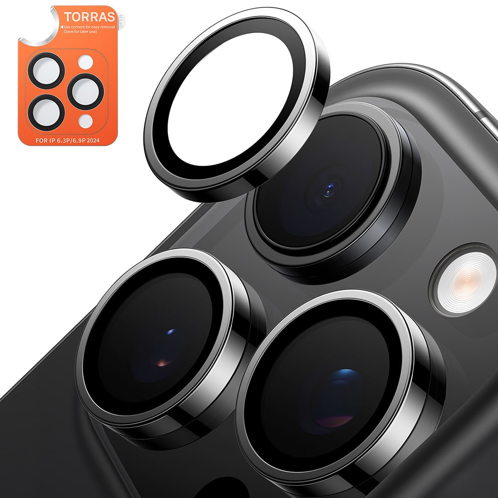 Torras - Προστατευτικό Κάμερας Lensguard - iPhone 16 Pro / iPhone 16 Pro Max - Μαύρο - Image 6