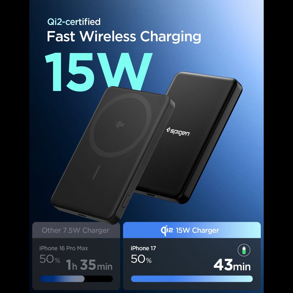 SPIGEN EA2205MQ POWERBANK MAGSAFE 5000MAH 22.5W QI2 ΜΑΥΡΟ - Image 3
