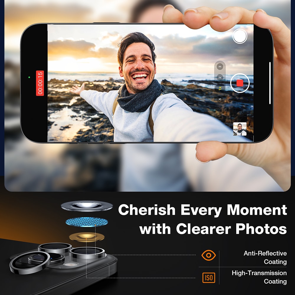 Torras - Προστατευτικό Κάμερας Lensguard - iPhone 16 Pro / iPhone 16 Pro Max - Μαύρο - Image 3