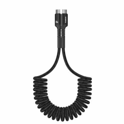 Baseus - Καλώδιο δεδομένων Fish-Eye (P10320203111-00) - USB-C σε USB-C, Γρήγορη φόρτιση, 100W, Επεκτάσιμο σχέδιο, 1m - Μαύρο