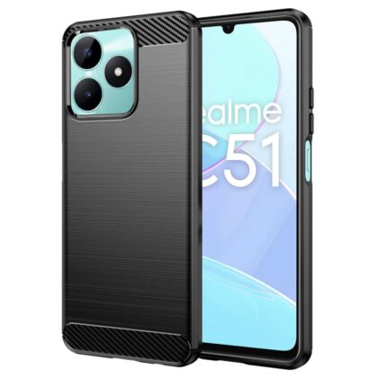 Techsuit Carbon Silicone - θήκη για Realme C51 - Μαύρο