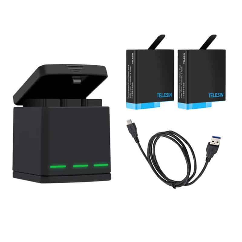 Φορτιστής Telesin 3 θέσεων για GoPro Hero 5/6/7/8 + 2 μπαταρίες (GP-BNC-801) - Image 4