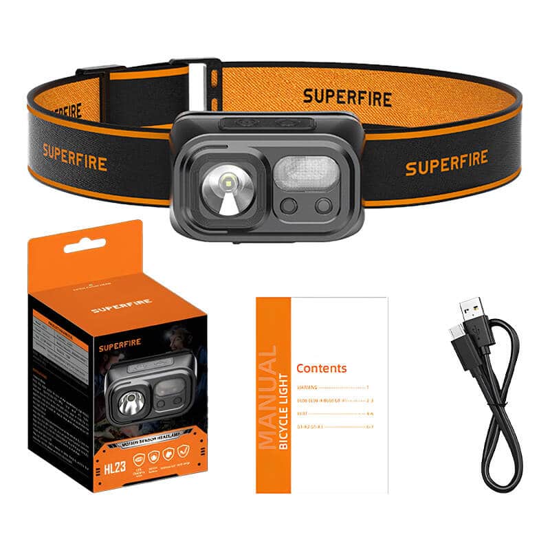 Φακός κεφαλής Superfire HL23 – 220 lm, USB-C, powerbank - Image 2