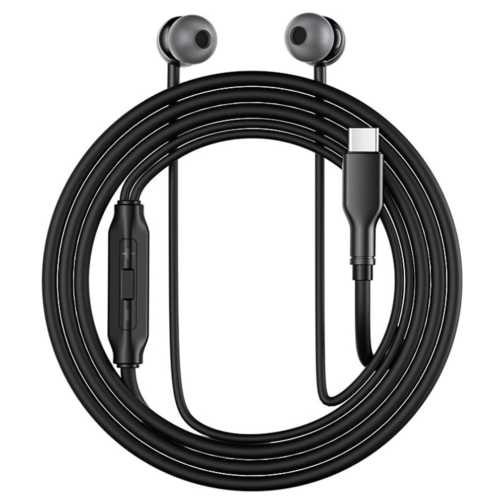 Acefast - Wired Earphones (l8) - Type-C, In-Ear Design, With Microphone, Control Remote, Flexible, Silicone, 1.2m - Black - Image 3